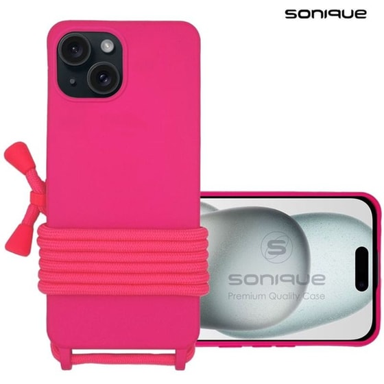 Θήκη  Apple iPhone 15 - Sonique Με Κορδόνι Carryhang - Ροζ image 0