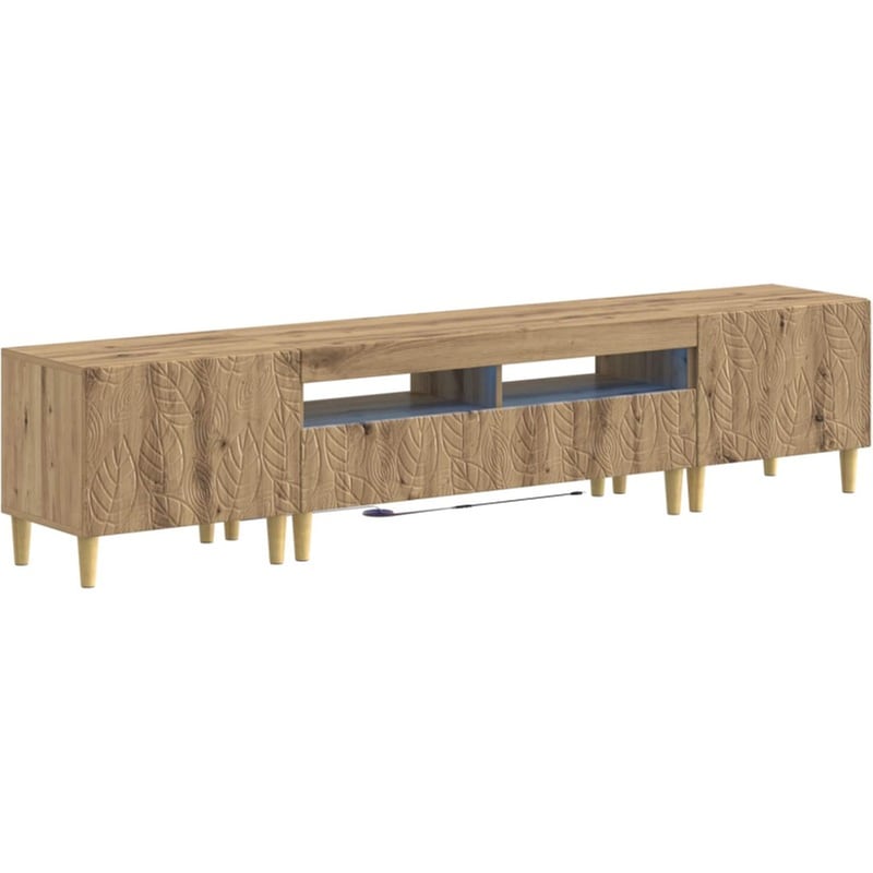 Έπιπλο Τηλεόρασης VidaXL DELFT με LED 3 τμχ 198 x 35 x 43 cm - Artisan Δρυς