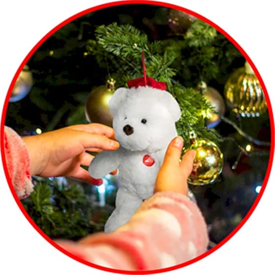 Λούτρινο Στολίδι Softies Χριστουγεννιάτικο Λευκό Αρκουδάκι με Μουσική (20cm) image 3