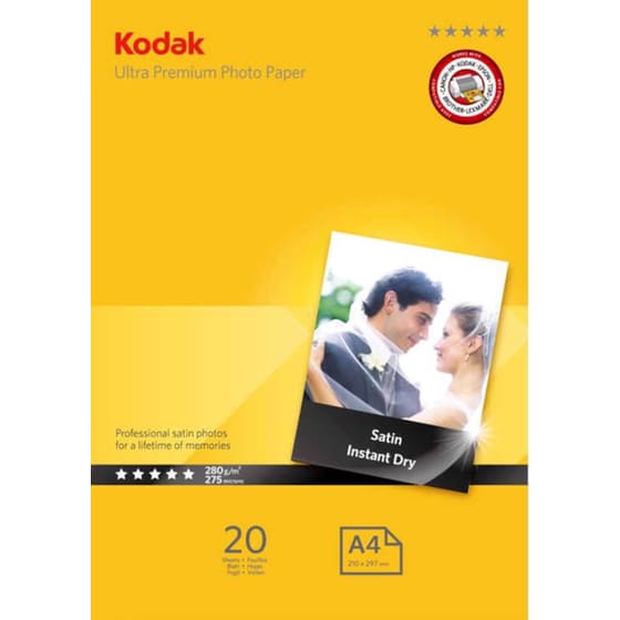 Kodak Φωτογραφικό Χαρτί Satin A4 280 gr/m² για Inkjet Εκτυπωτές 20 φύλλα image 0