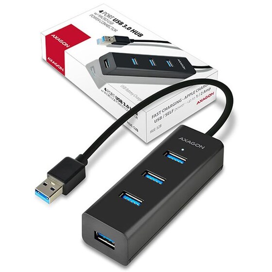 Axagon HUE-S2B USB Hub 4 σε 1 USB-A - Μαύρο image 9