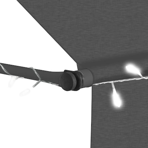 Τέντα Vidaxl Συρόμενη Χειροκίνητη με LED 400cm - Ανθρακί image 5