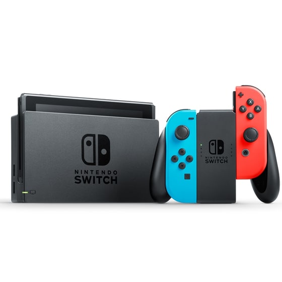 Nintendo Switch 2019 Neon Blue/Neon Red & NBA 2K21 Bundle image 1
