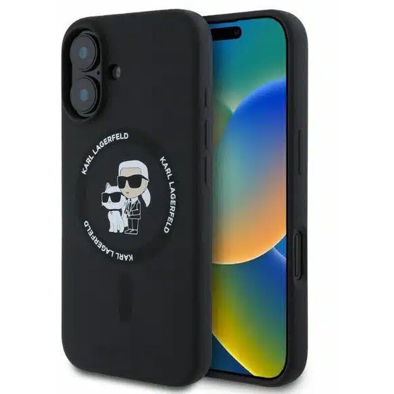 Θήκη Apple iPhone 16 - Karl Lagerfeld KC Heads Ring MagSafe - Black