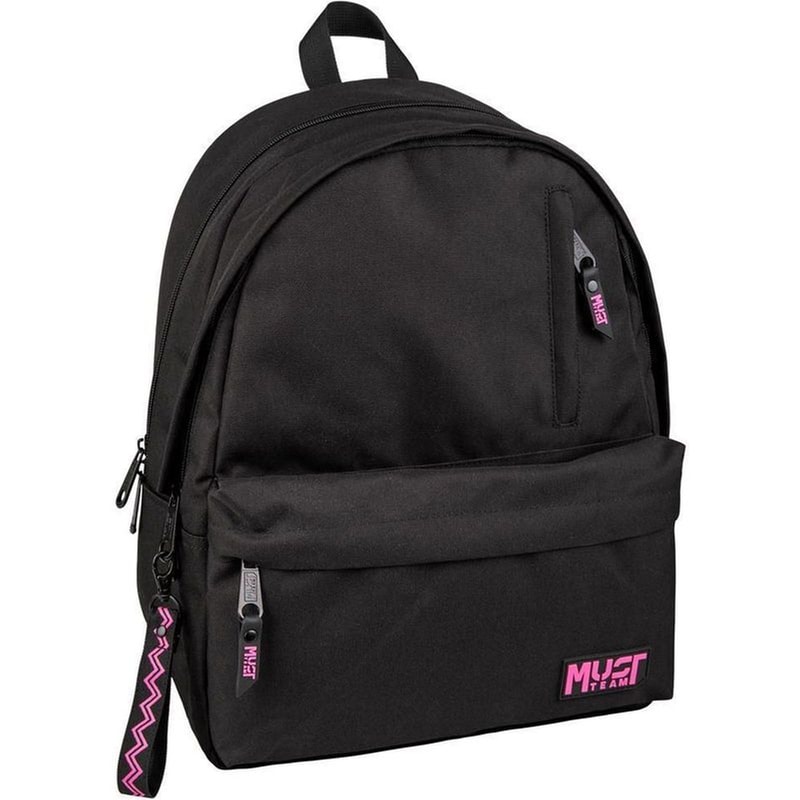 Τσάντα Πλάτης Must Team Monochrome Classic Μαύρο με Ροζ