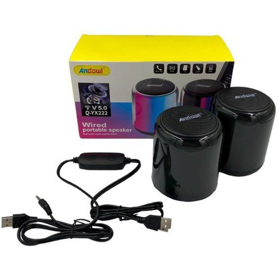 Ηχεία 2.0 Andowl Q-yx222 3W με RGB Φωτισμό - Μαύρο image 3