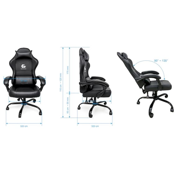 Gaming Καρέκλα Gembird GC-04-BL από Τεχνητό Δέρμα - Μαύρη image 3