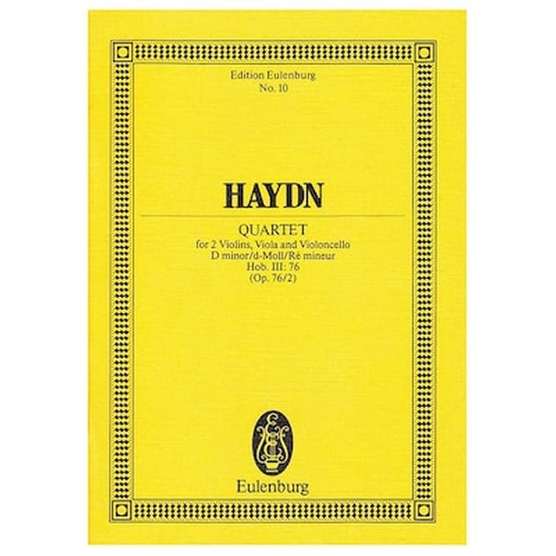 EDITIONS EULENBURG Βιβλίο Για Σύνολα Editions Eulenburg Haydn - Quartet In D Minor Op.76/2 [pocket Score]