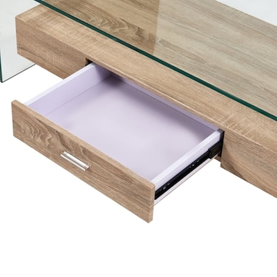 Τραπεζάκι Σαλονιού VidaXL από Ψημένο Γυαλί 98x45x31cm - Διάφανο image 4