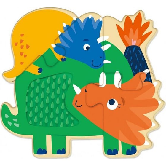 Σετ Παζλ Avenir 4 Ξύλινα Dinosaur (4x4 Τμχ) image 1