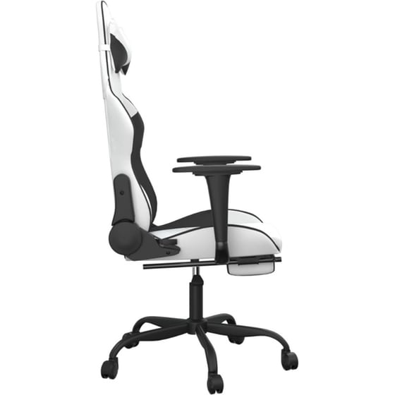 Καρέκλα Gaming VIDAXL 3143663 με Υποπόδιο από Τεχνητό Δέρμα - Λευκή image 2