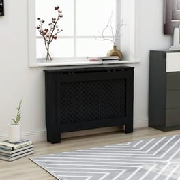 Vidaxl Κάλυμμα Καλοριφέρ Μαύρο 112 X 19 X 81 Εκ. Από Mdf