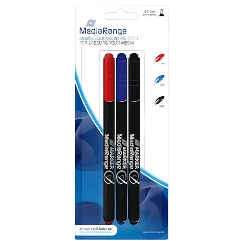 MEDIARANGE Μαρκαδόροι Ανεξίτηλοι Mediarange 0.6 mm (3 Τεμάχια)