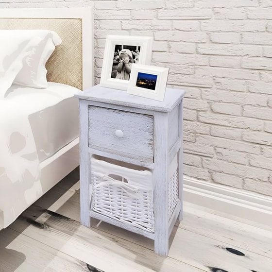 Κομοδίνο Vidaxl Από Ξύλο Παυλώνιας 2τμχ 28x31x45 cm - Λευκό image 1
