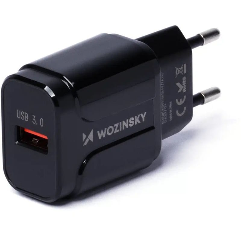 Φορτιστής Πρίζας Wozinsky WWC-B02 Χωρίς Καλώδιο USB-A Quick Charge 3.0 - Μαύρο