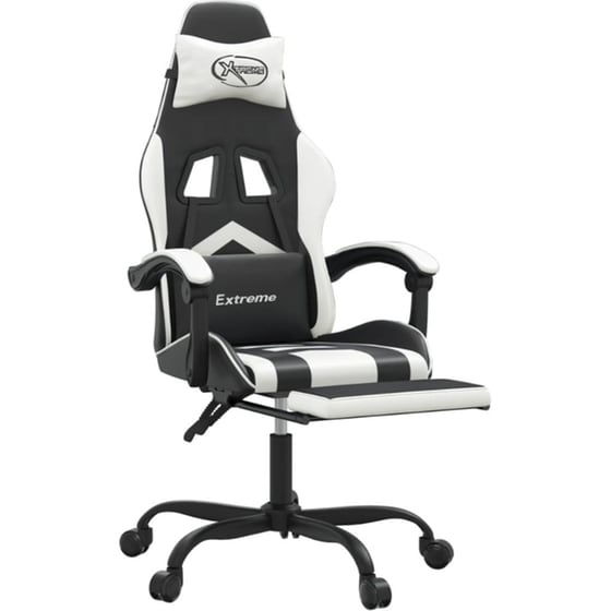 Καρέκλα Gaming VIDAXL 349608 με Υποπόδιο από Τεχνητό Δέρμα - Λευκή image 4