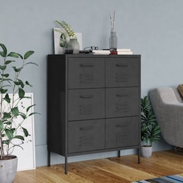 Vidaxl Συρταριέρα Ανθρακί 80 X 35 X 101,5 Εκ. Από Ατσάλι