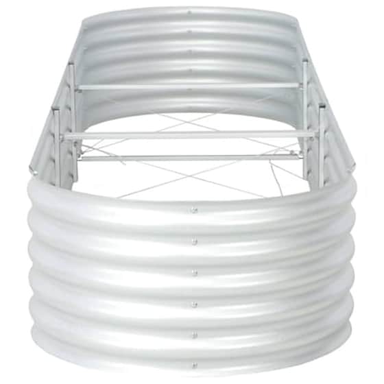 Vidaxl Ζαρντινιέρα Υπερυψωμένη Ασημί 320x80x44 Εκ. Γαλβανισμ. Χάλυβας image 3