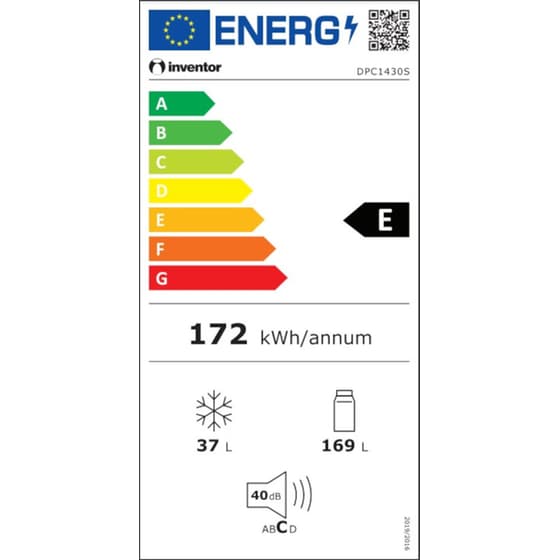 Δίπορτο Ψυγείο INVENTOR DPC1430S 206 Lt Inox image 4