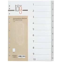 Πλαστικά Διαχωριστικά Φύλλα Office Log Α4 1-10 Γκρι