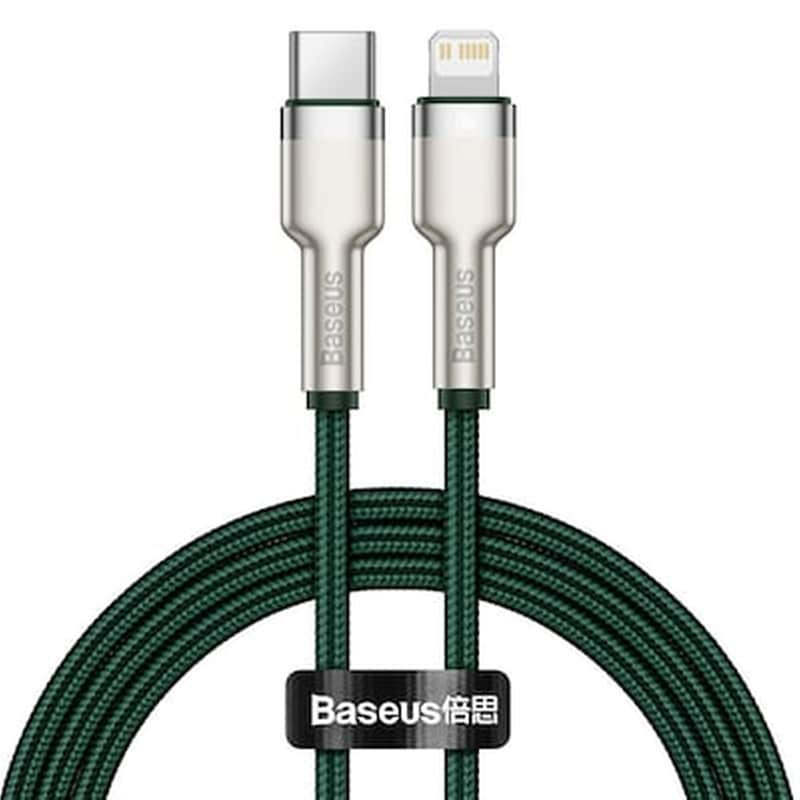 BASEUS Καλώδιο δεδομένων Baseus Cafule Series Metal Usb-C to Lightning 20W 1m - Green