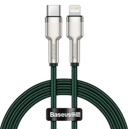 Καλώδιο δεδομένων Baseus Cafule Series Metal Usb-C to Lightning 20W 1m - Green