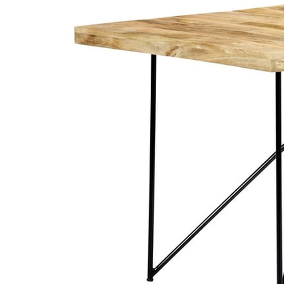 Τραπεζαρία Vidaxl από Μασίφ Ξύλο Μάνγκο 180x90x76 cm - Μαύρο/Καφέ image 5