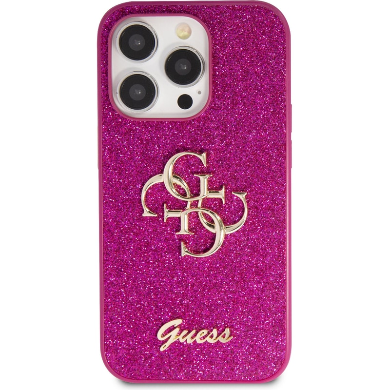 GUESS Guess Fixed Glitter 4g Logo Case Θήκη Προστασίας Από Σιλικόνη – Iphone 15 Pro (purple – Guhcp15lhg4sgu)