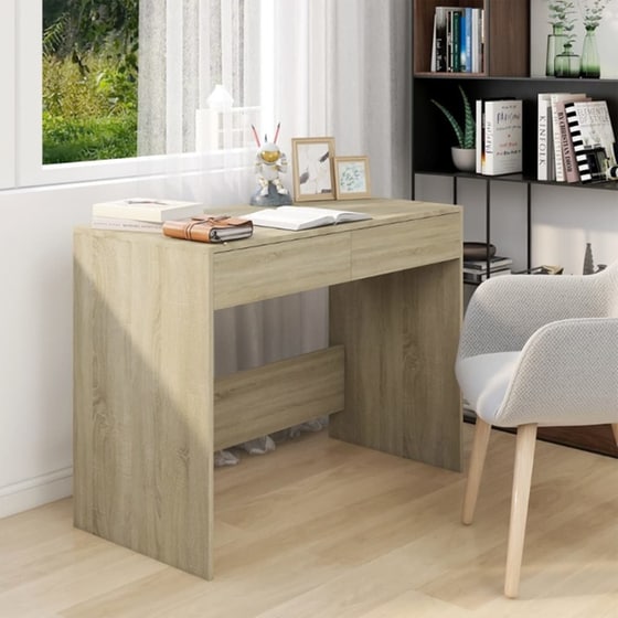 Γραφείο VidaXL από Επεξεργασμένο Ξύλο 101x50x76,5 cm - Sonoma Δρυς image 2