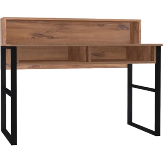 Γραφείo Μελέτης 24Mall Brescia από Μοριοσανίδα 120x55x95.8 cm - Μπεζ/Μαύρο image 0