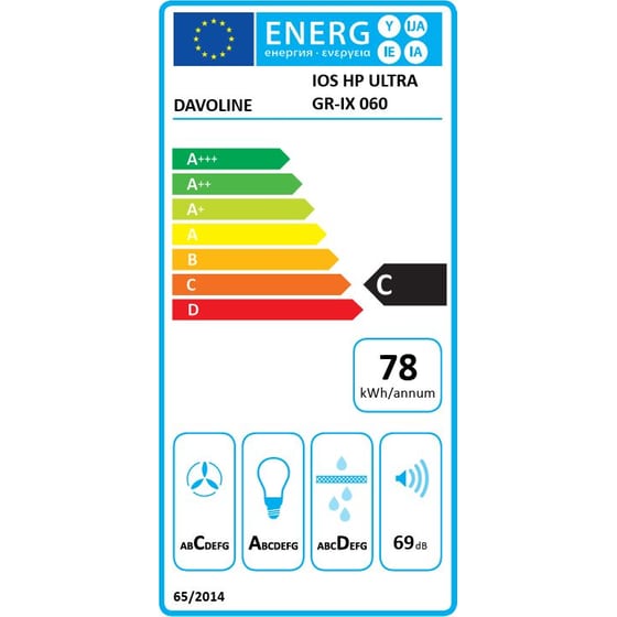 DAVOLINE IOS ULTRA GR-IX60 60 cm Inox Απορροφητήρας Συρόμενος image 4