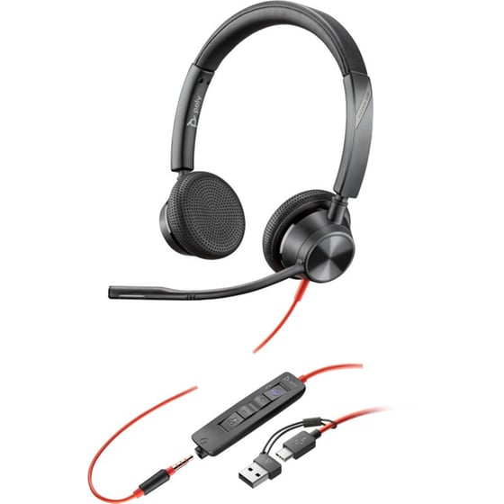 Ενσύρματα Ακουστικά με Μικρόφωνο Poly Blackwire 3325 - Μαύρο image 0