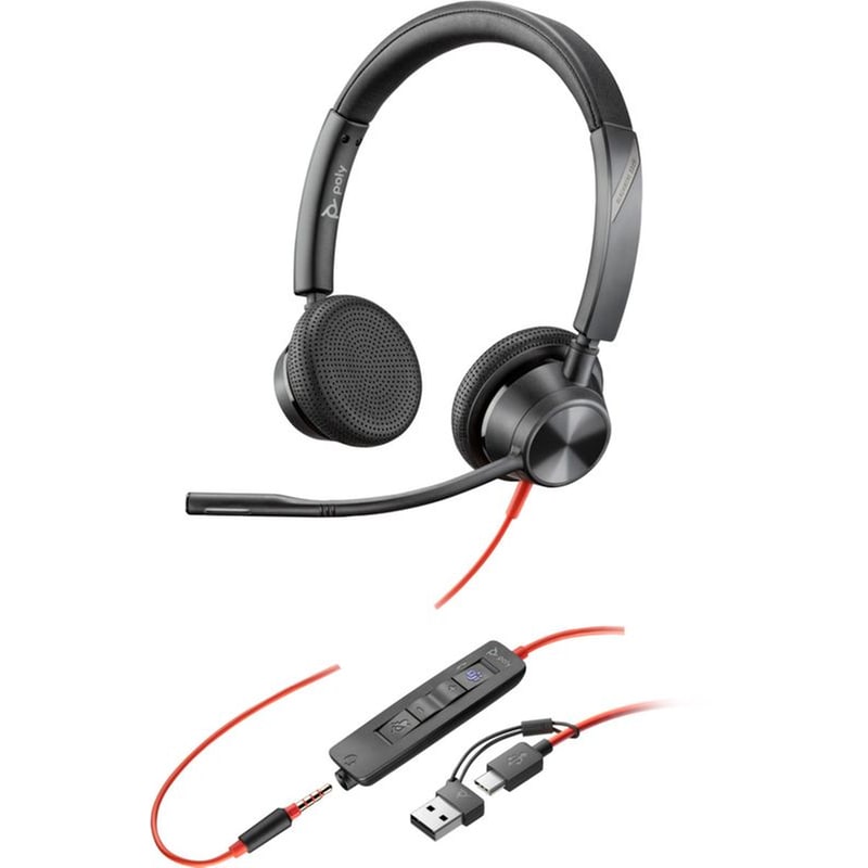 POLY Ενσύρματα Ακουστικά με Μικρόφωνο Poly Blackwire 3325 - Μαύρο