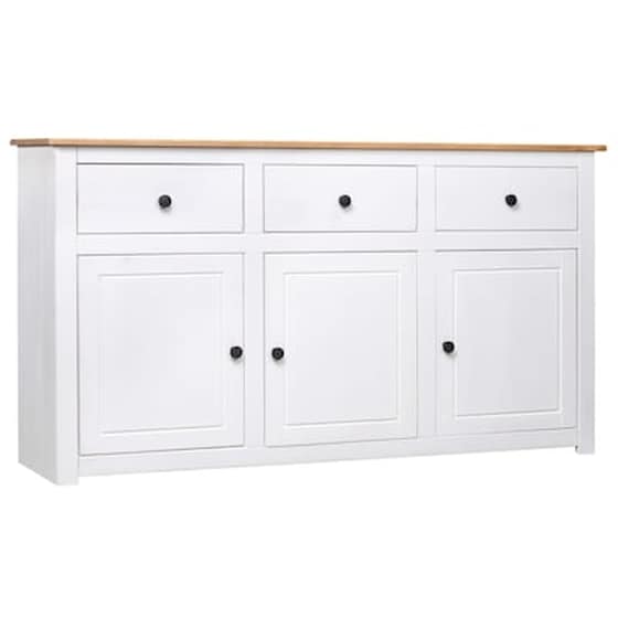 Vidaxl Μπουφές Λευκός 135x40x80 Εκ. Από Μασίφ Ξύλο Πεύκου Σειρά Panama image 1