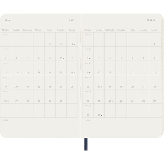 Ημερολόγιο Εβδομαδιαίο 2027 Moleskine 18Μ Pocket Softcover Μπλε image 3