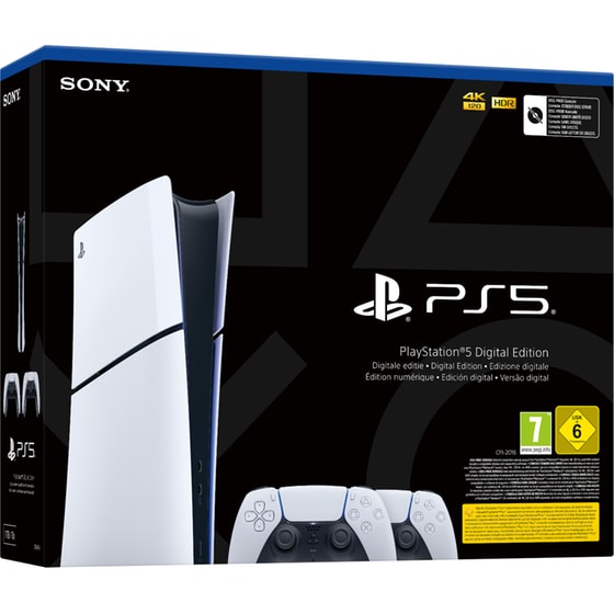 Sony PlayStation 5 Digital Edition Slim & Sony PS5 DualSense Wireless Controller - Λευκό Bundle image 2