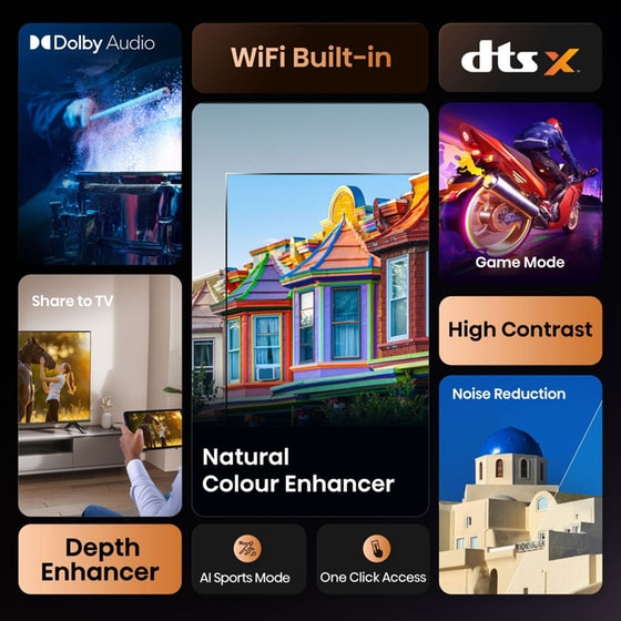 Hisense LED 32" HD Ready Smart Τηλεόραση 32A4Q image 3