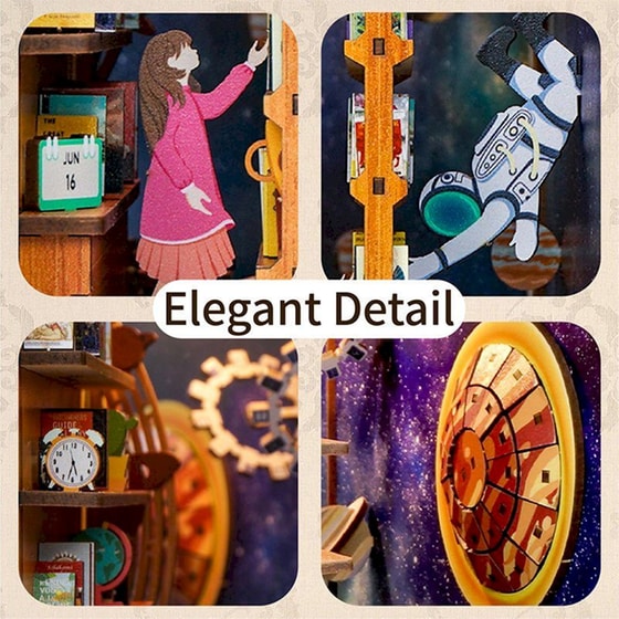 DIY 3D Puzzle Book Nook Kit Βιβλιοστάτης - Interstellar image 3