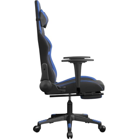 Καρέκλα Gaming VIDAXL 3143676 με Υποπόδιο από Τεχνητό Δέρμα - Μαύρο / Μπλε image 1
