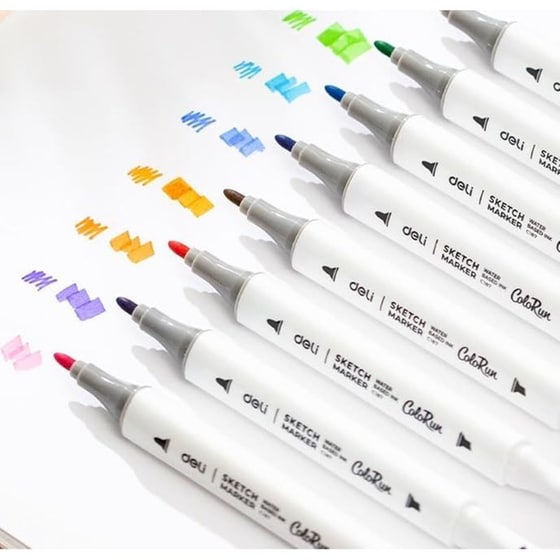 Μαρκαδόροι&nbsp;Σχεδίου&nbsp;Deli&nbsp;Διπλή&nbsp;Μύτη&nbsp;Colorun&nbsp;(36 Τεμάχια) image 2