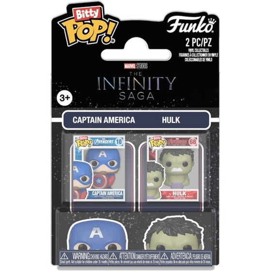 Funko Bitty Pop! 2-Pack Marvel: The Infinity Saga - Captain America & Hulk Vinyl Figures image 0