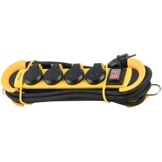 Πολύπριζο Philips SPN5140YB/GRS Αδιάβροχο 4 θέσεων 3m - Κίτρινο image 2