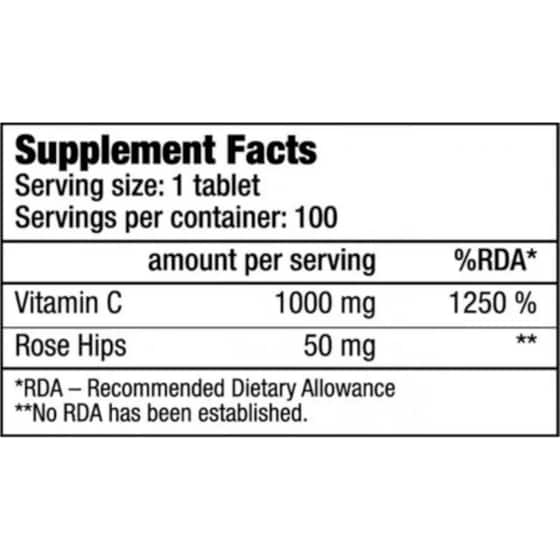 BioTechUSA Vitamin C 1000 - 100 ταμπλέτες image 1