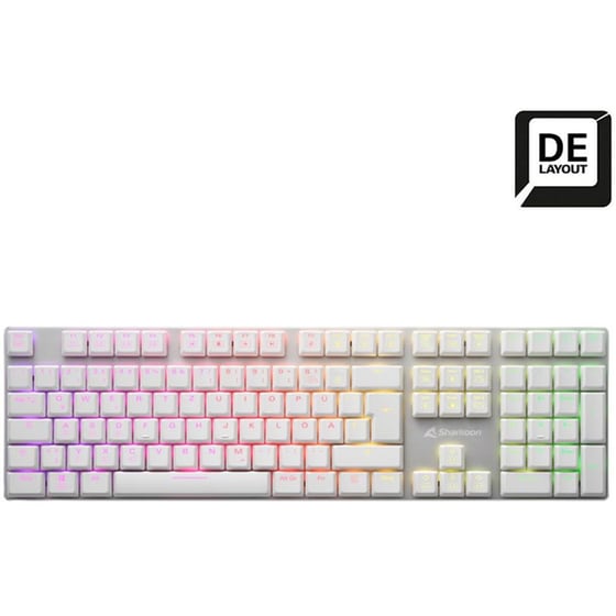 Sharkoon PureWriter RGB Gaming Ενσύρματο Μηχανικό Πληκτρολόγιο Λευκό (US) image 1