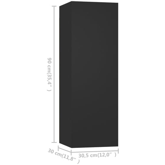 Έπιπλα Τηλεόρασης VidaXL Μοριοσανίδα 3 Τμχ 80x30x30cm - Μαύρο image 8