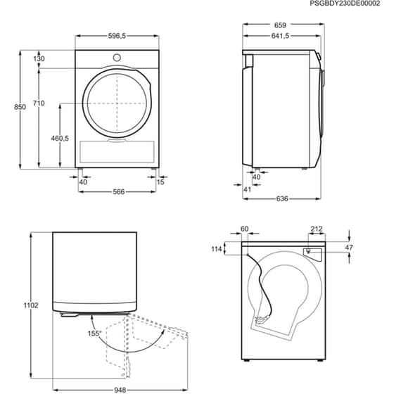 ELECTROLUX EW6D295GE 9kg με Αντλία Θερμότητας Λευκό Στεγνωτήριο Ρούχων image 2