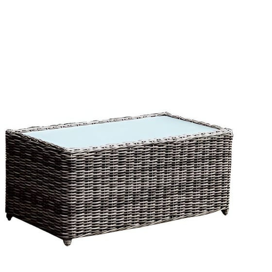 Τραπέζι Εξωτερικού Χώρου 24Mall c36012 από Γυαλί/Αλουμίνιο 100x50x45 cm - Γκρι/Καφέ image 0