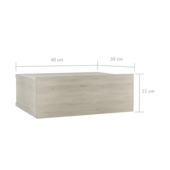 Κομοδίνο Vidaxl Κρεμαστό Από Μοριοσανίδα 40x30x15 cm - Sonoma Δρύς image 4