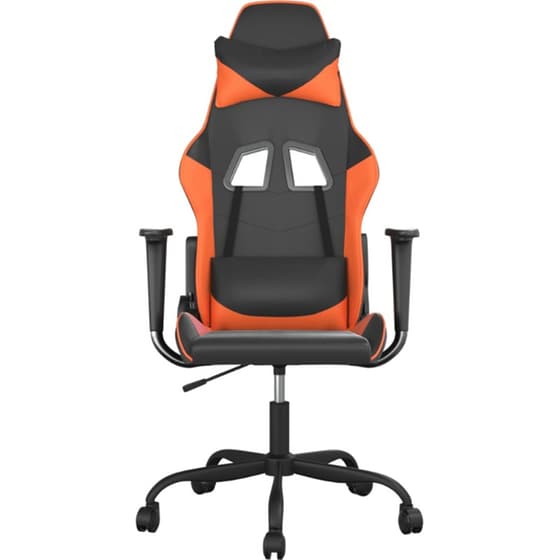 Καρέκλα Gaming VIDAXL 345405 με Ρυθμιζόμενα Μπράτσα από Τεχνητό Δέρμα - Μαύρο / Πορτοκαλί image 1