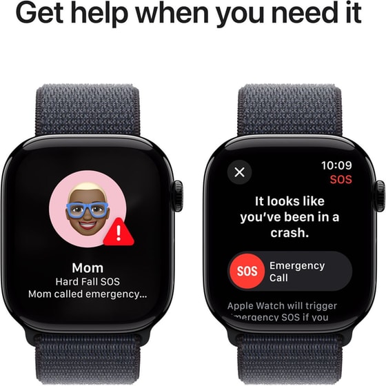 Apple Watch Series 10 GPS + Cellular 46mm Jet Black Aluminum Case with Ink Sport Loop image 4